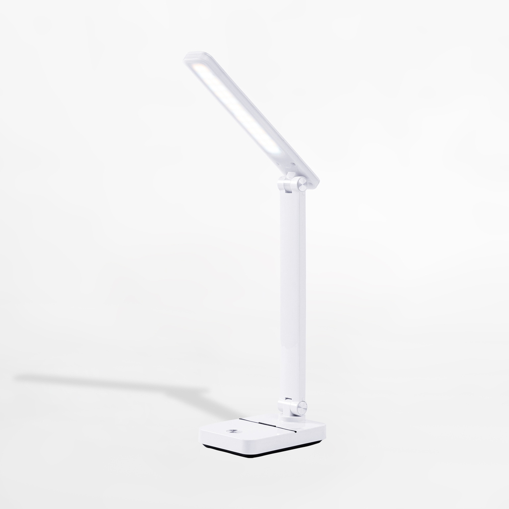 Bílá stolní lampa LED 8W s USB nabíjením