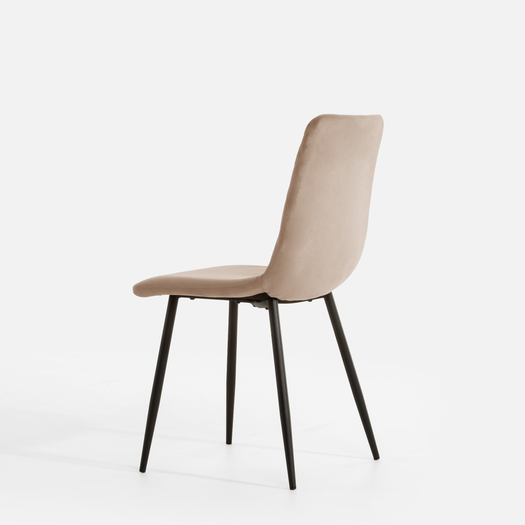 Béžová čalouněná prošívaná židle ALLINA