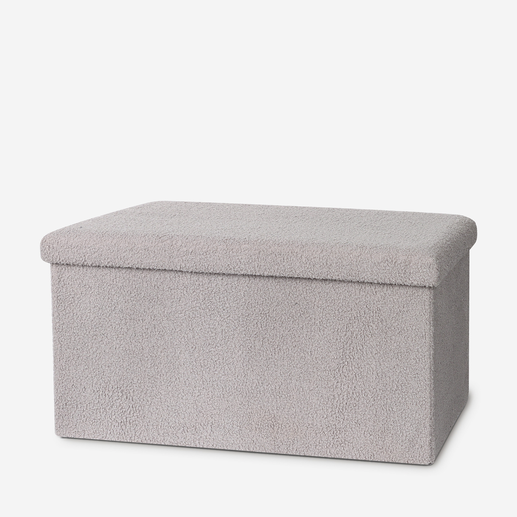 Skládací taburet s úložným prostorem šedý 76x38x38 cm