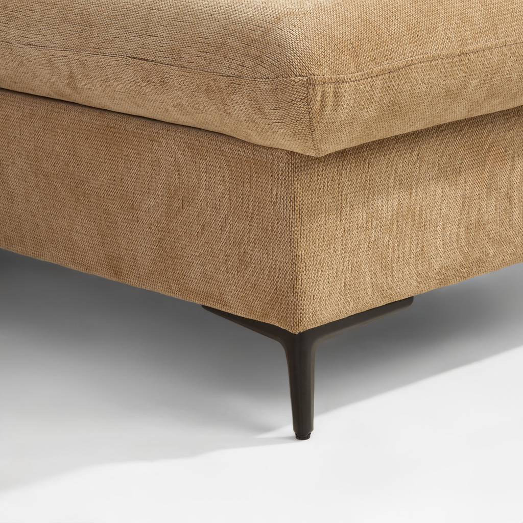 Světle hnědá rohová sedací souprava ve tvaru U GLOW pravá