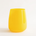 Skleněná žlutá váza ZINNIA 17 cm