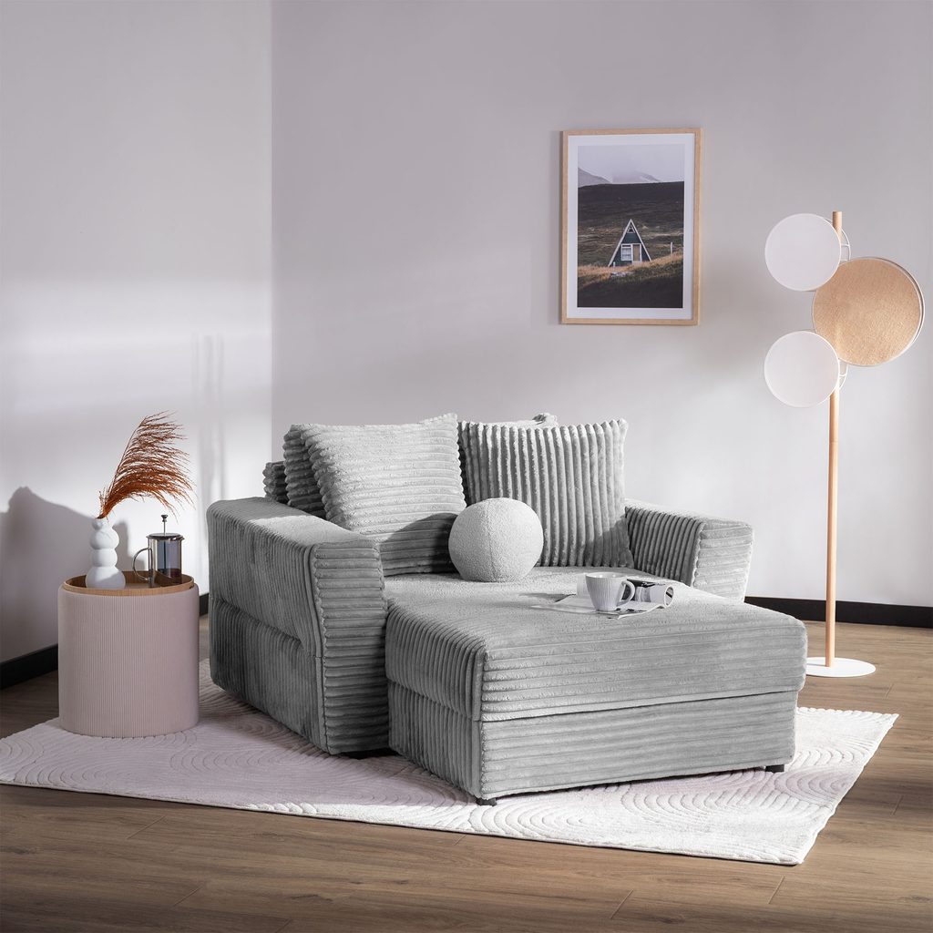 Křeslo loveseat světle šedé NOEMI