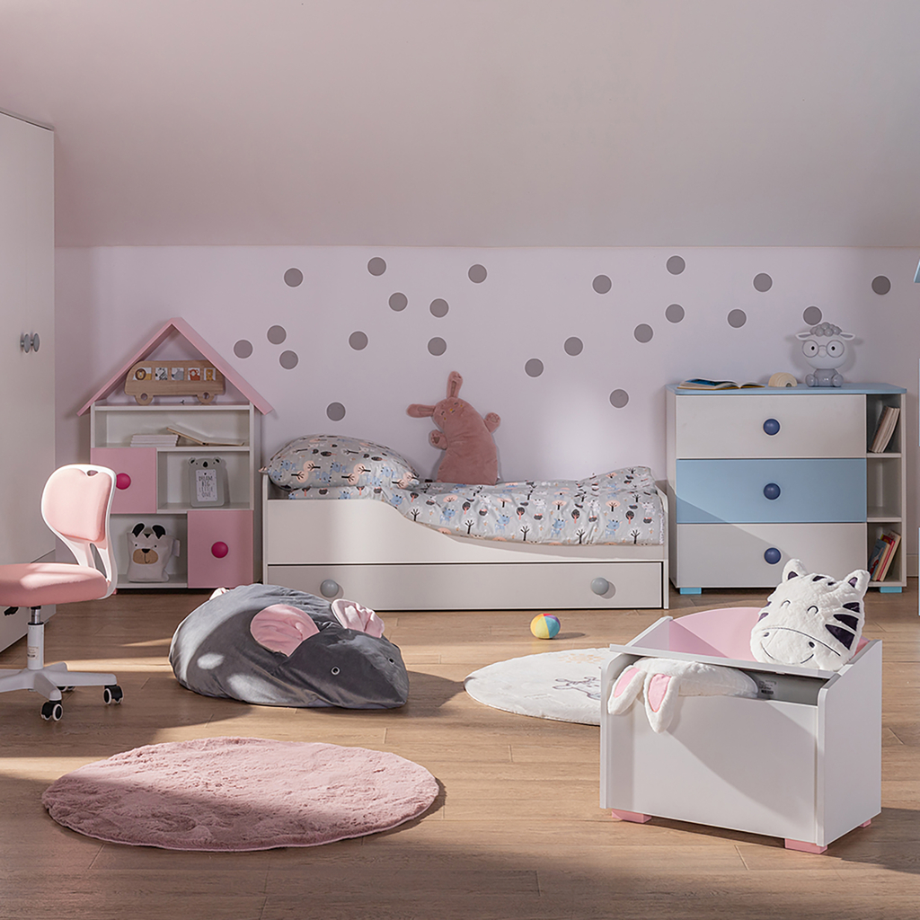 Šedá postel s matrací TOP BABY 80X160