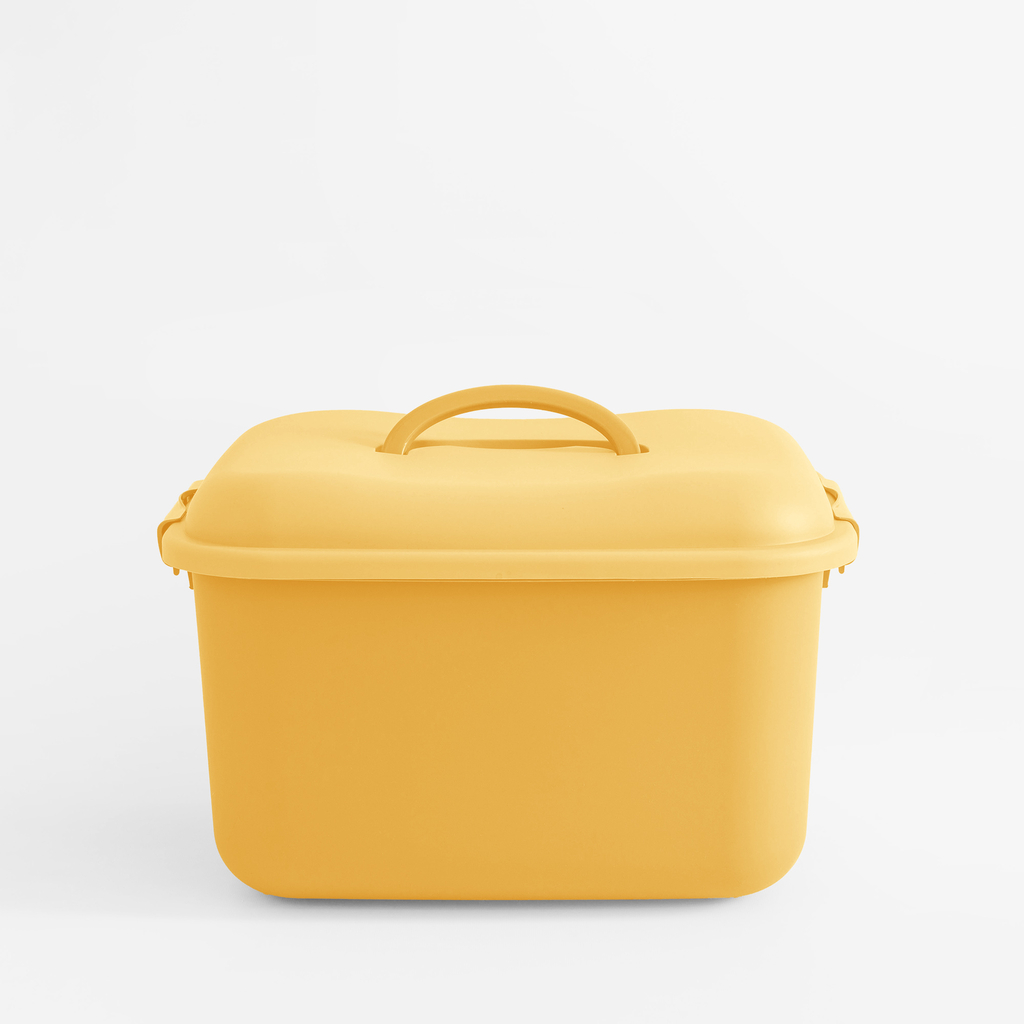 Úložný box na kolečkách, žlutý, 46x37x30 cm