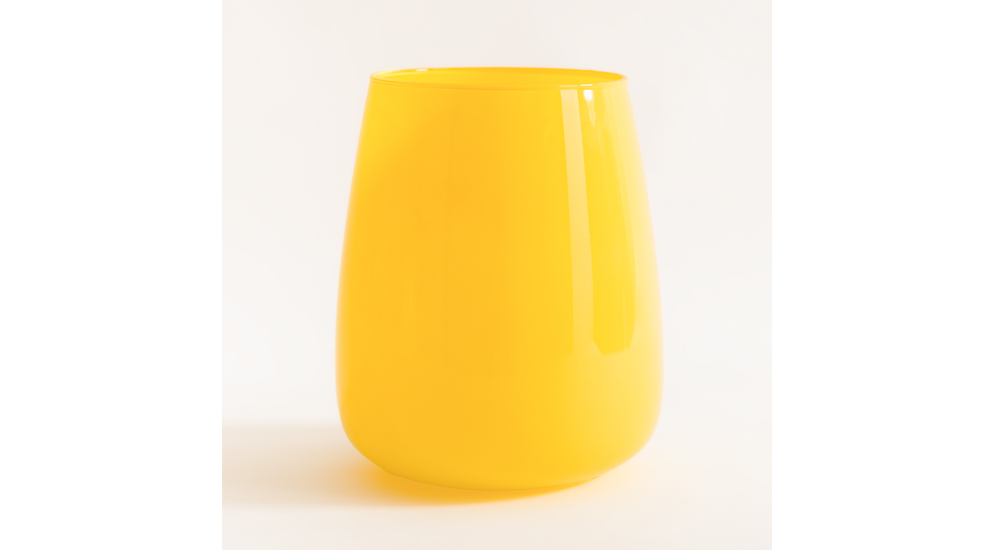 Skleněná žlutá váza ZINNIA 23 cm