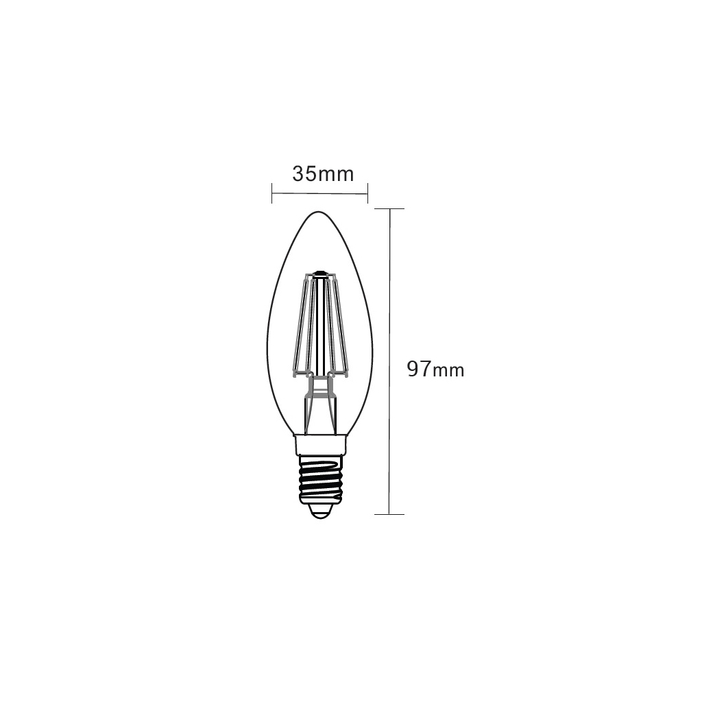 LED žárovka E14 4 W teplé barvy ORO-E14-C35-FL-CLARO-4 W