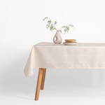 Kostkovaný žakárový ubrus krémový CASCADE 110x160 cm