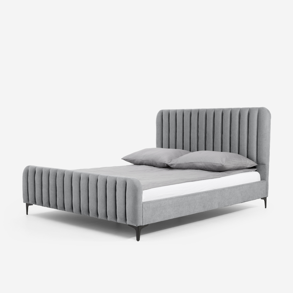 Šedá postel KELLY 160x200cm