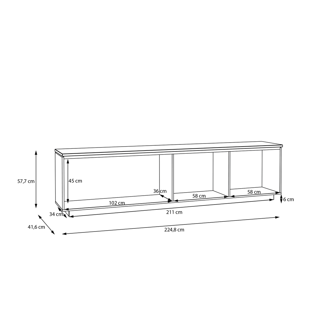 Skříňka pod TV LOUOTO 224,8 cm