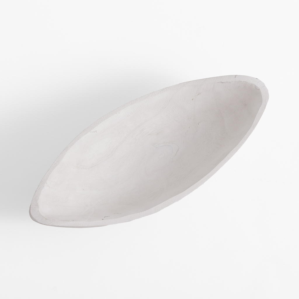 Bílý dřevěný dekorativní tác 34 cm
