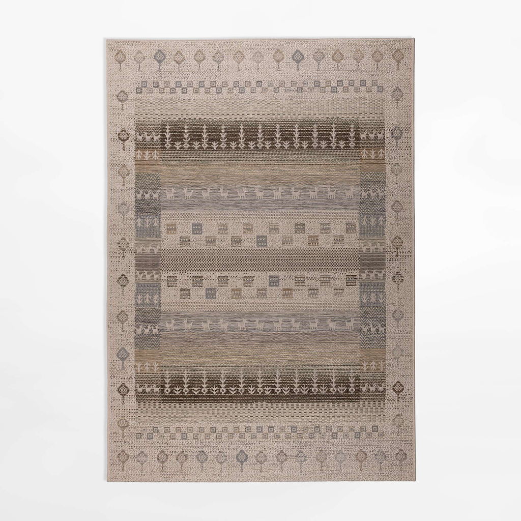 Etnický koberec KEMET, šedo-béžový, 120x170 cm