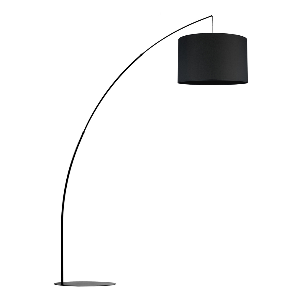 Oblouková stojací lampa s černým stínidlem MOBY