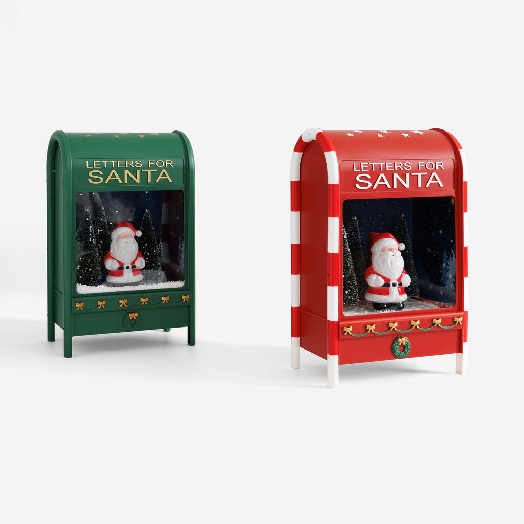 Hrající dekorace LED POŠTOVNÍ SCHRÁNKA zelená 40 cm