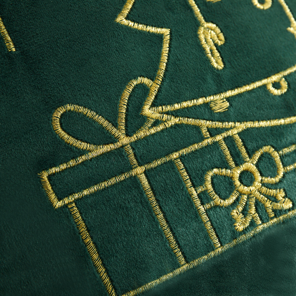 Povlak na polštář s stromečkem TWINKLE 45x45 cm tmavě zelený