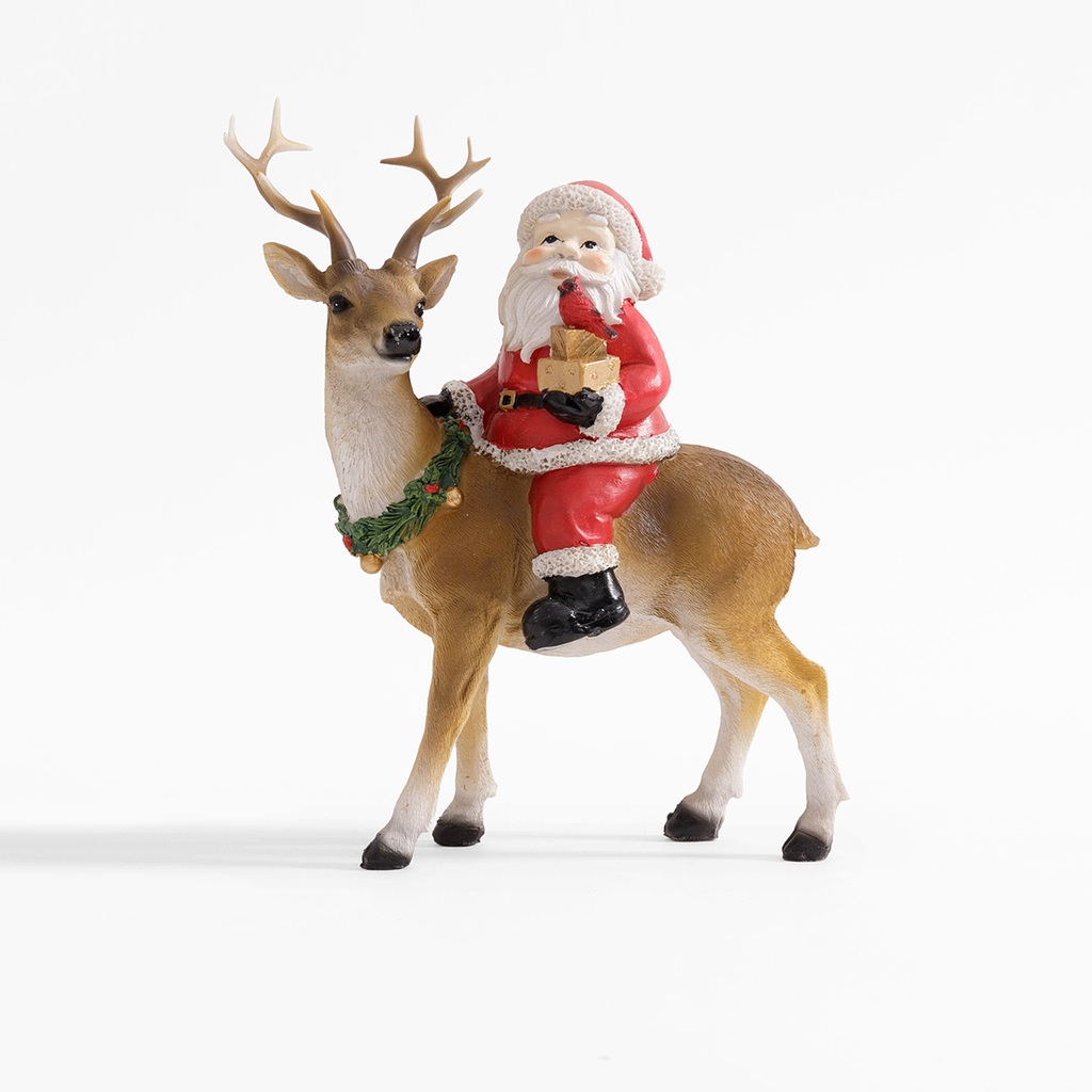Dekorativní figurka SANTA s jelenem 23 cm