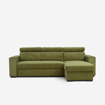 Rozkládací rohová sedací souprava olivově zelená MATRIX univerzální