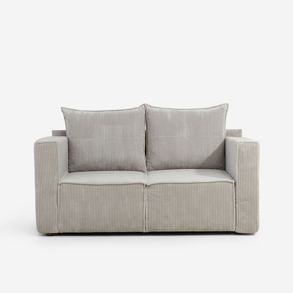 Manšestrová dvoumístná rozkládací pohovka LUSO levá