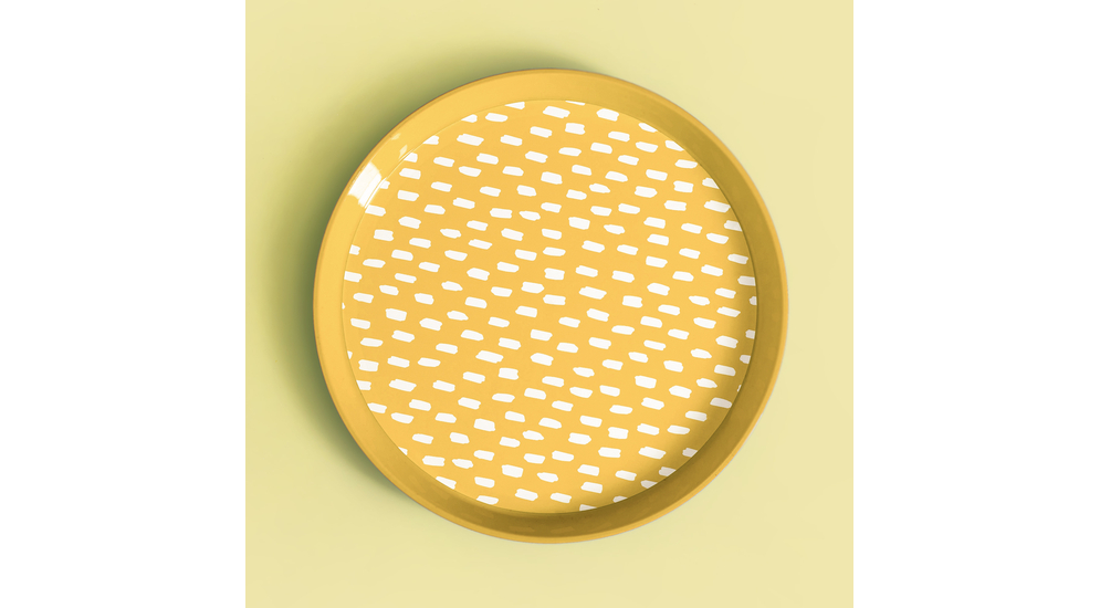 Sada 4 žlutých plastových talířů, 21 cm