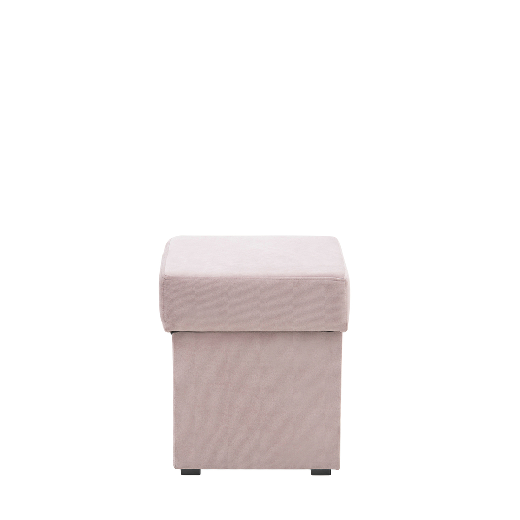 Pudrově růžový taburet s úložným prostorem TOP