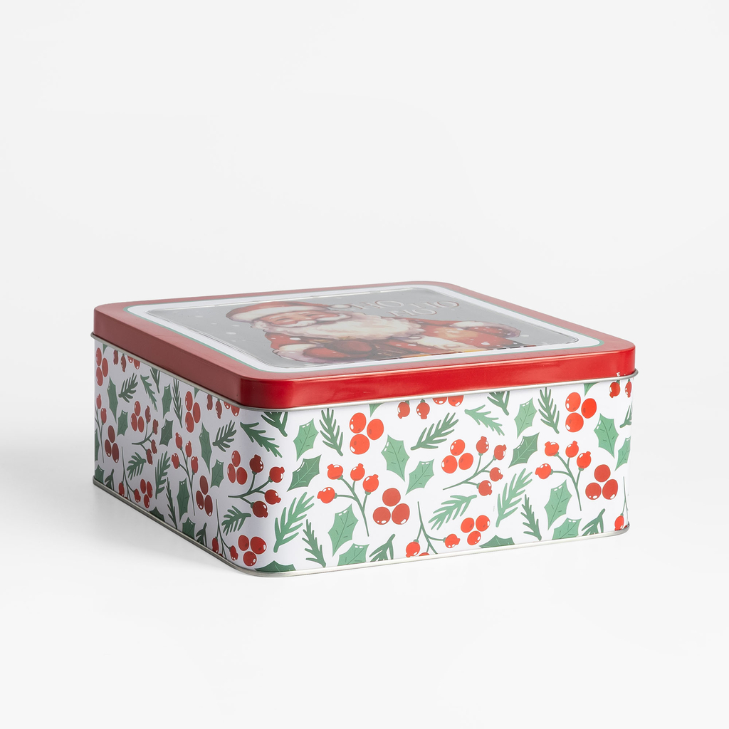 Plechová dóza čtvercová 19x19x8,5 cm MIX