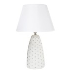 Bílá keramická stolní lampa glamour 41 cm