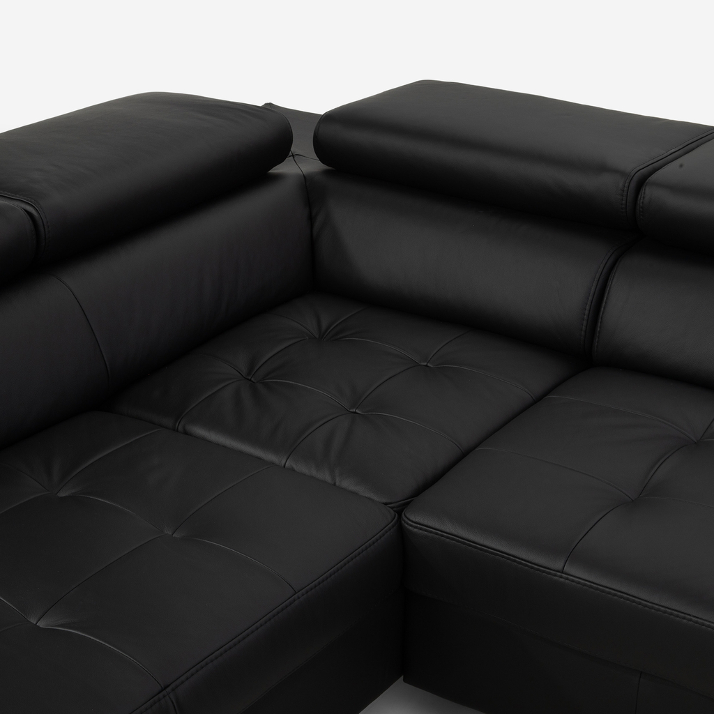 Rozkládací kožená rohová sedací souprava VANILLA NEW levá