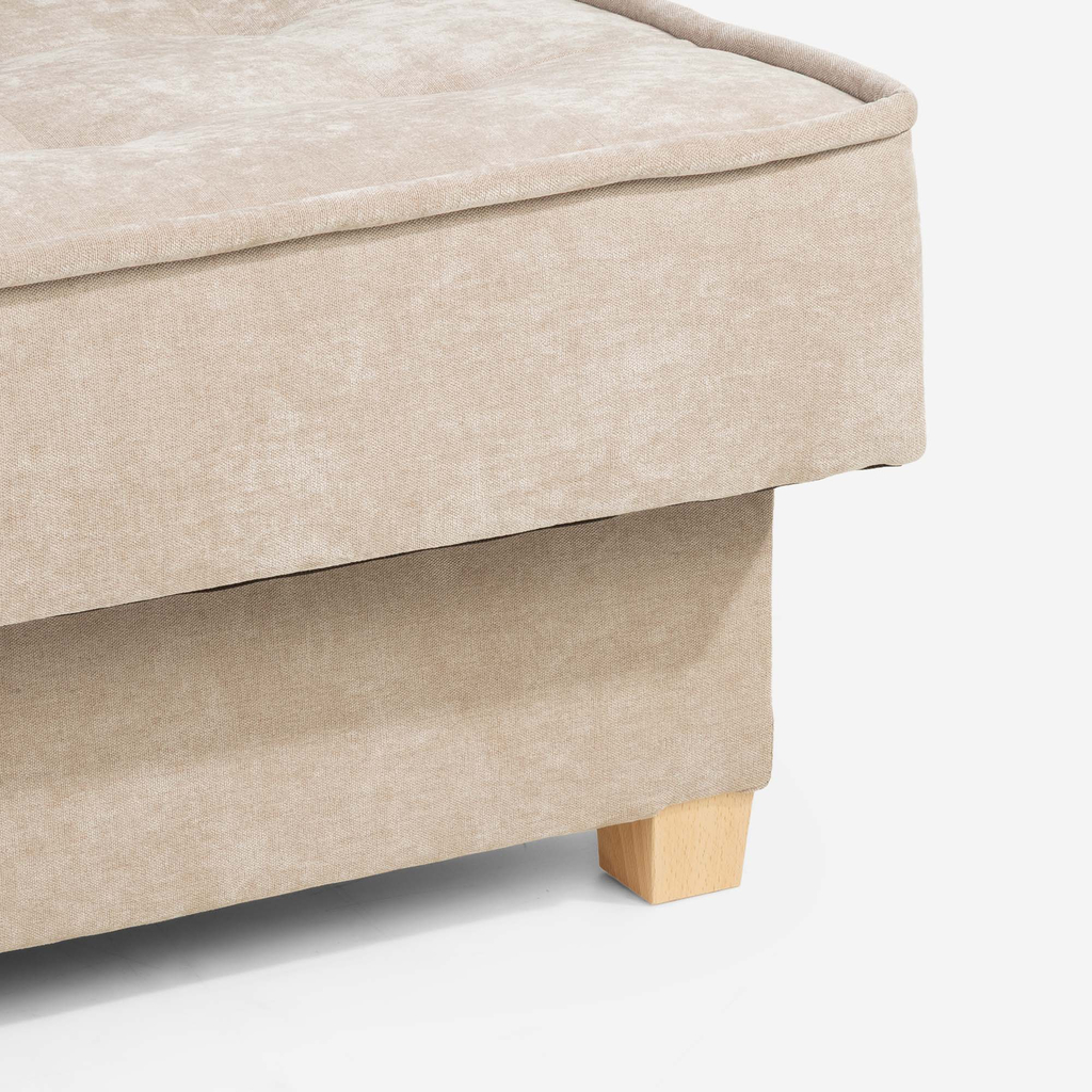 Béžová prošívaná rozkládací pohovka MIKO