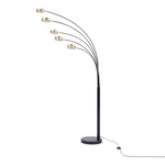 Moderní černo-zlatá stojací lampa ZODIAC 5