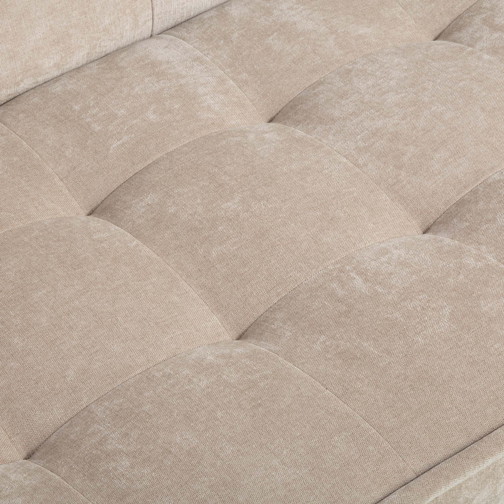 Béžová prošívaná rozkládací pohovka MIKO