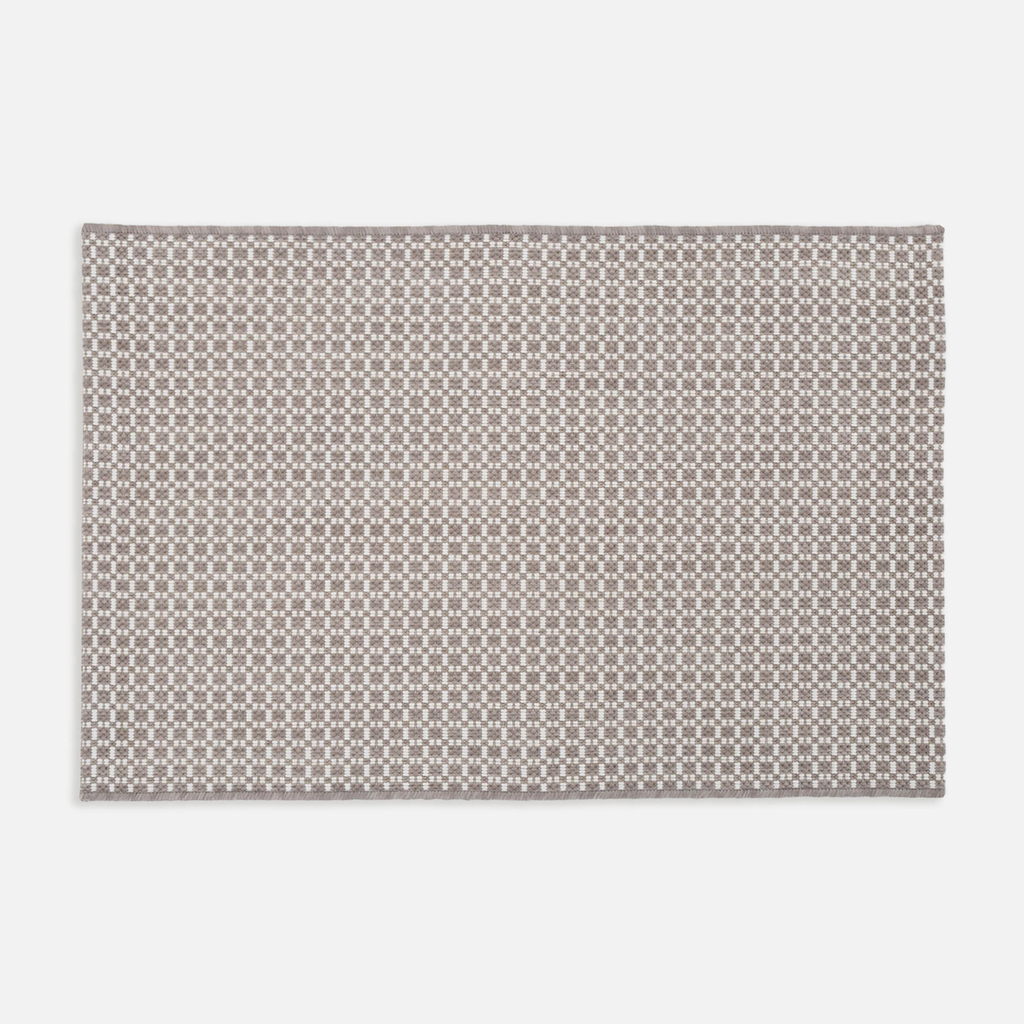Kostkovaný koberec PIATTO, krémovo-šedý, 60x90 cm