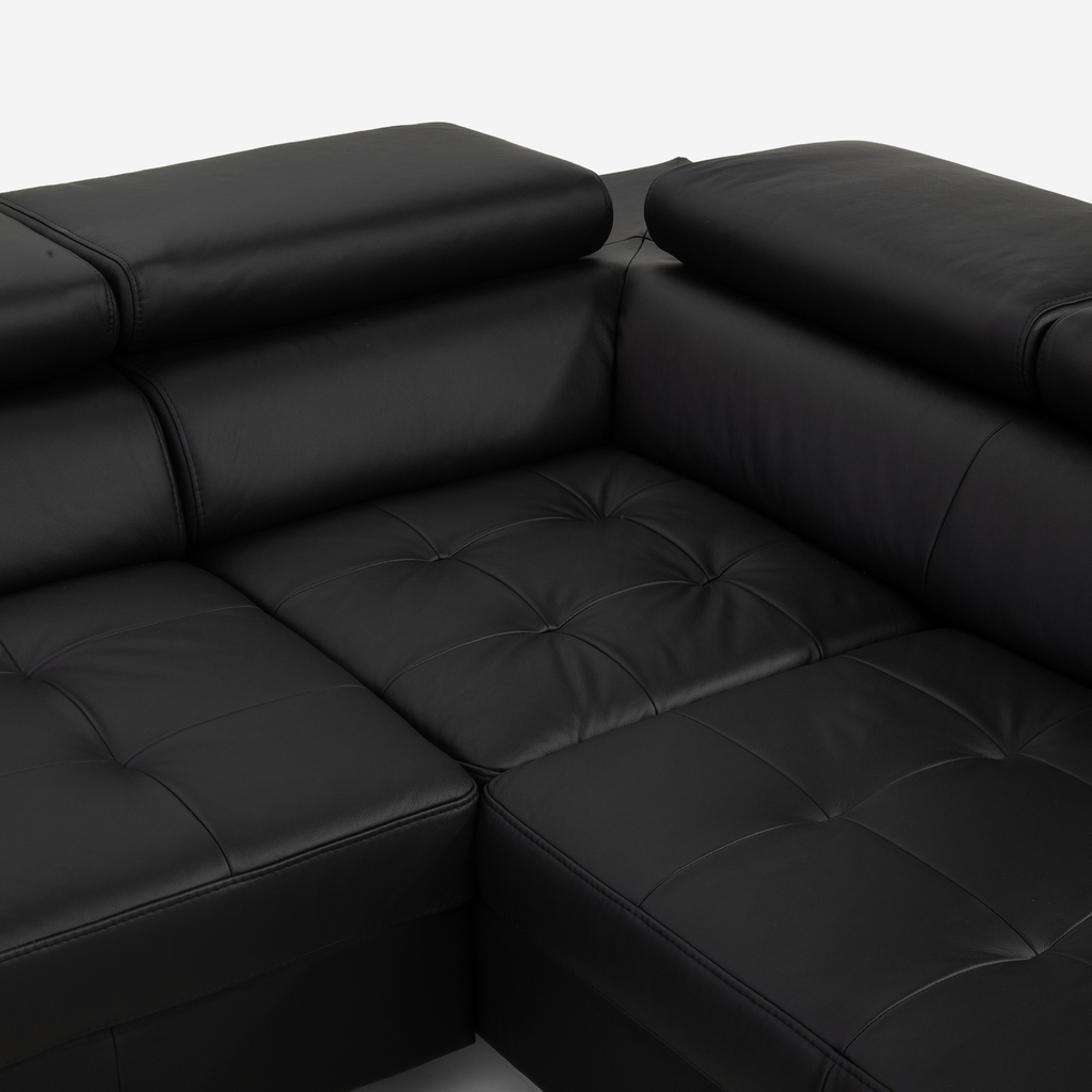 Rozkládací kožená rohová sedací souprava VANILLA NEW pravá