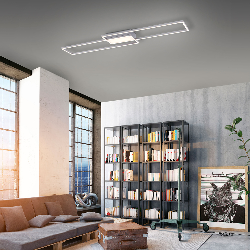 Stříbrné stropní LED svítidlo s dálkovým ovládáním ASMIN