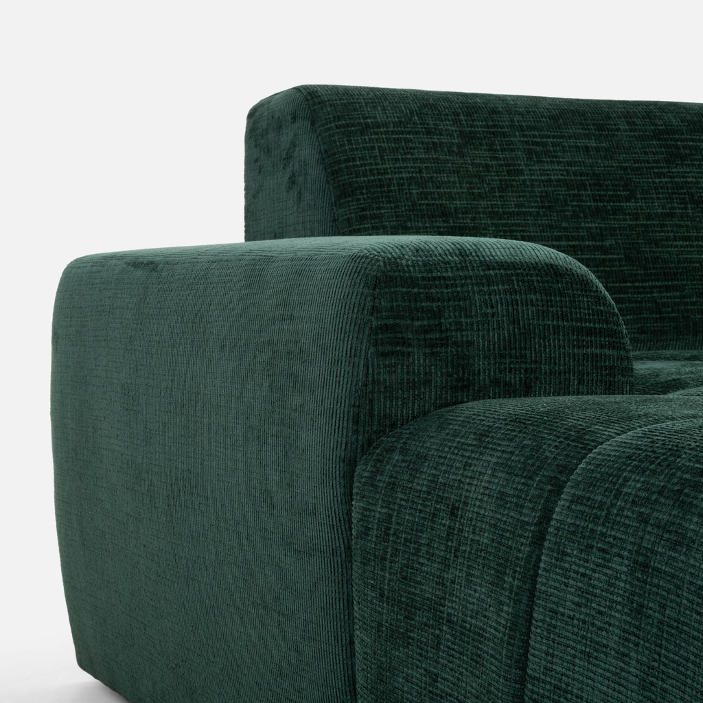 Rohová sedačka s elektrickým nastavením sedáku SAVINON S lahvově zelená pravá