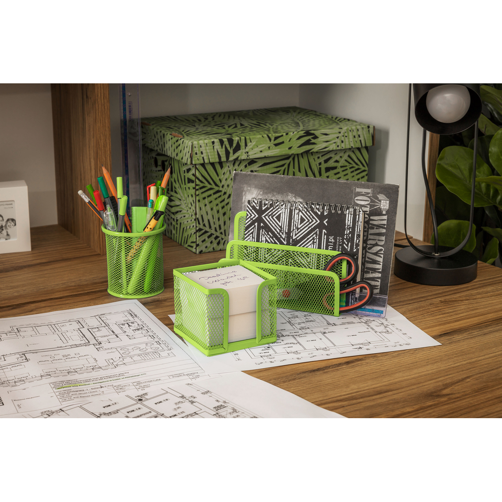 Zelený kancelářský set na psací stůl, 4 kusy