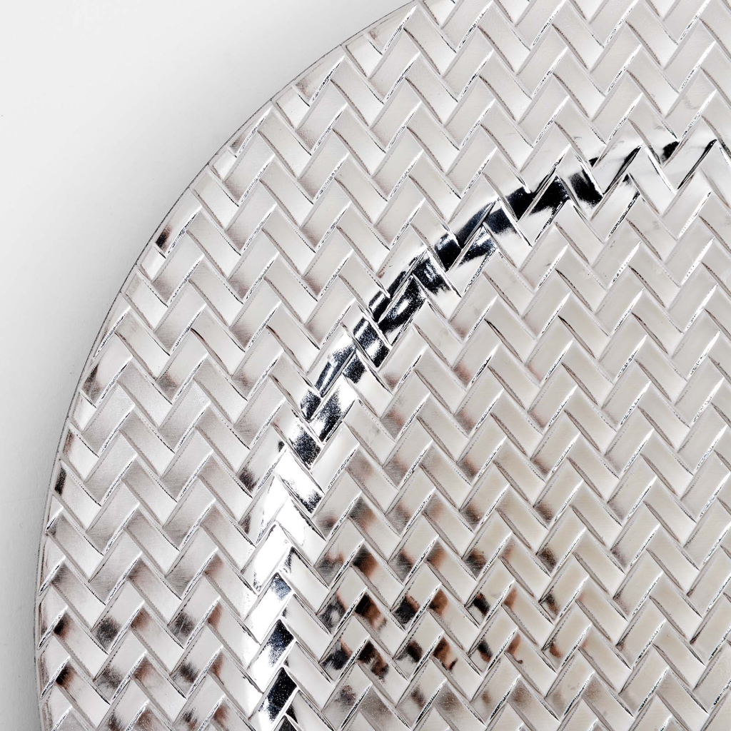 Dekorační talíř podtalíř stříbrný 33 cm