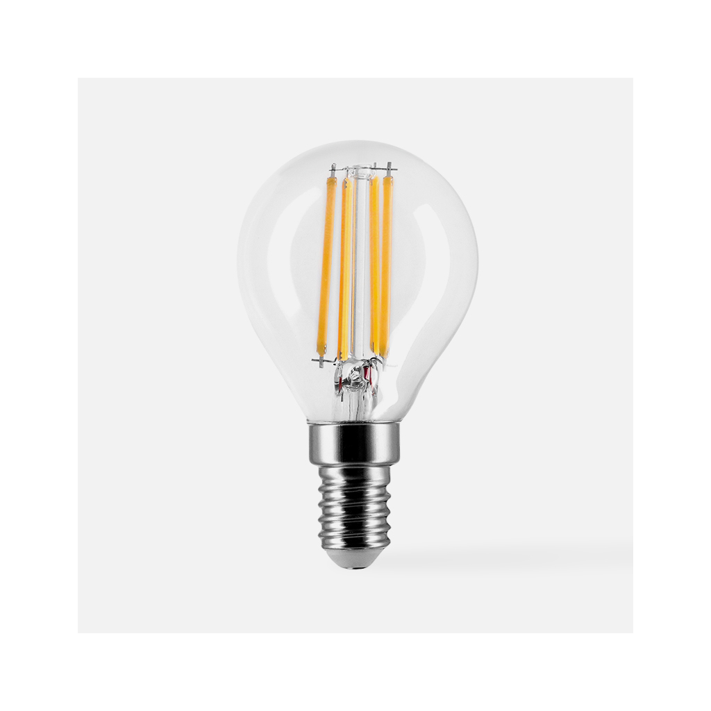 LED žárovka teplá barva ORO-CLARO-E14-G45-4W-WW