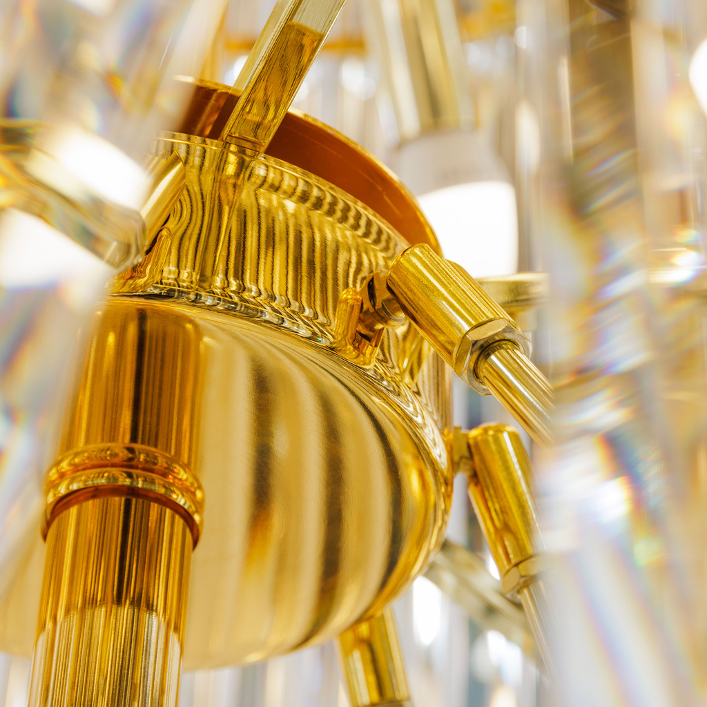 Lampa wisząca do salonu glamour złota LUXE 330 cm