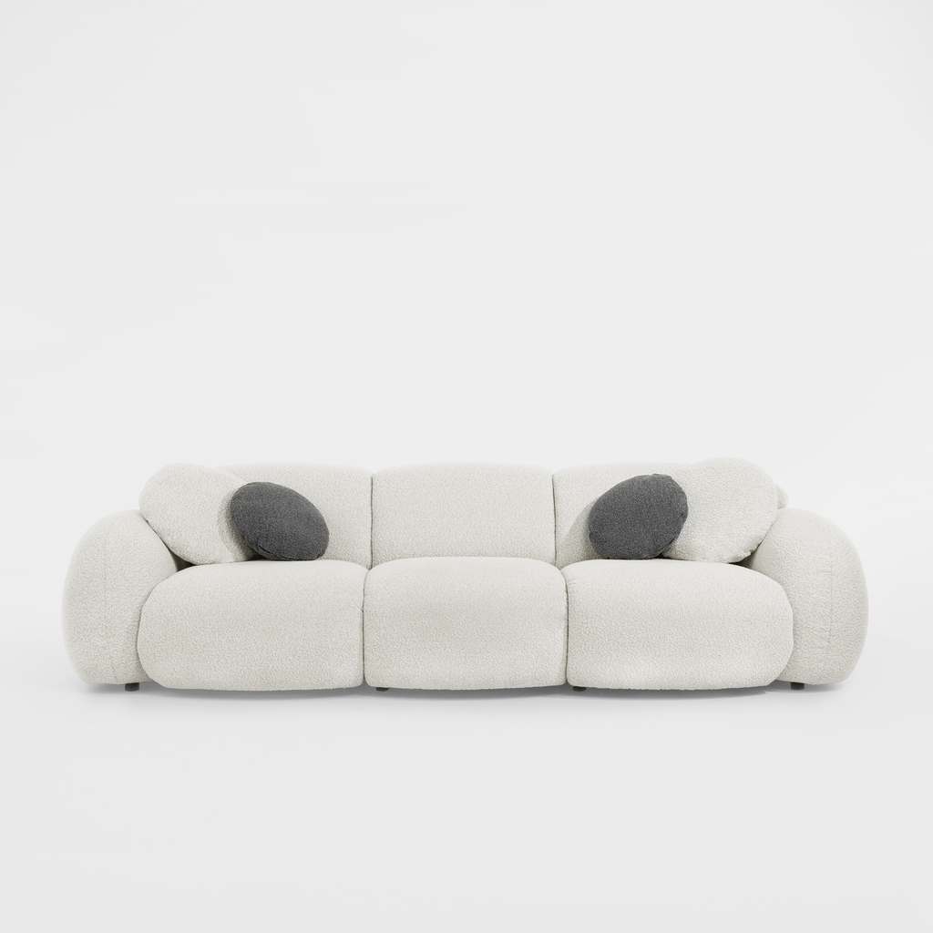 Pohovka s polštáři GLOBE krémově šedá