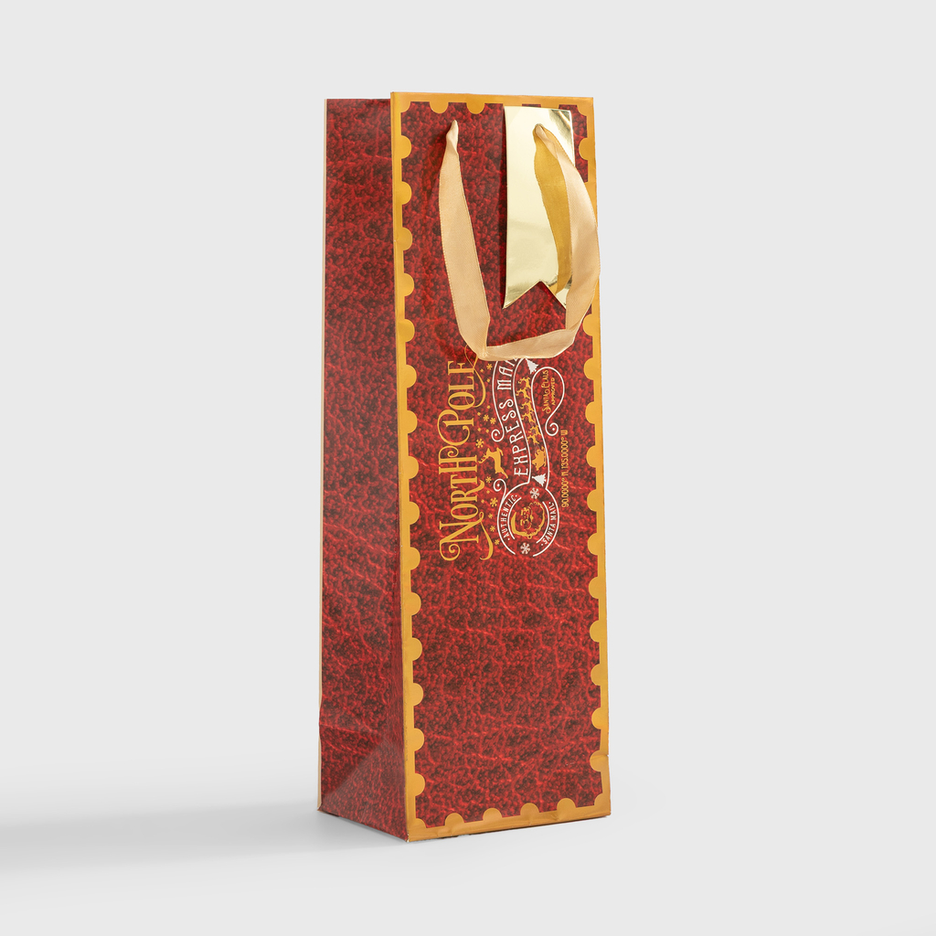 Dárková taška na láhev Vánoční expres MIX