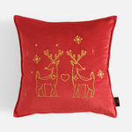 Povlak na polštář s soby červený TWINKLE 45x45 cm