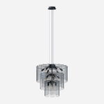 Černý lustr s kouřovým sklem NIRA φ56 cm