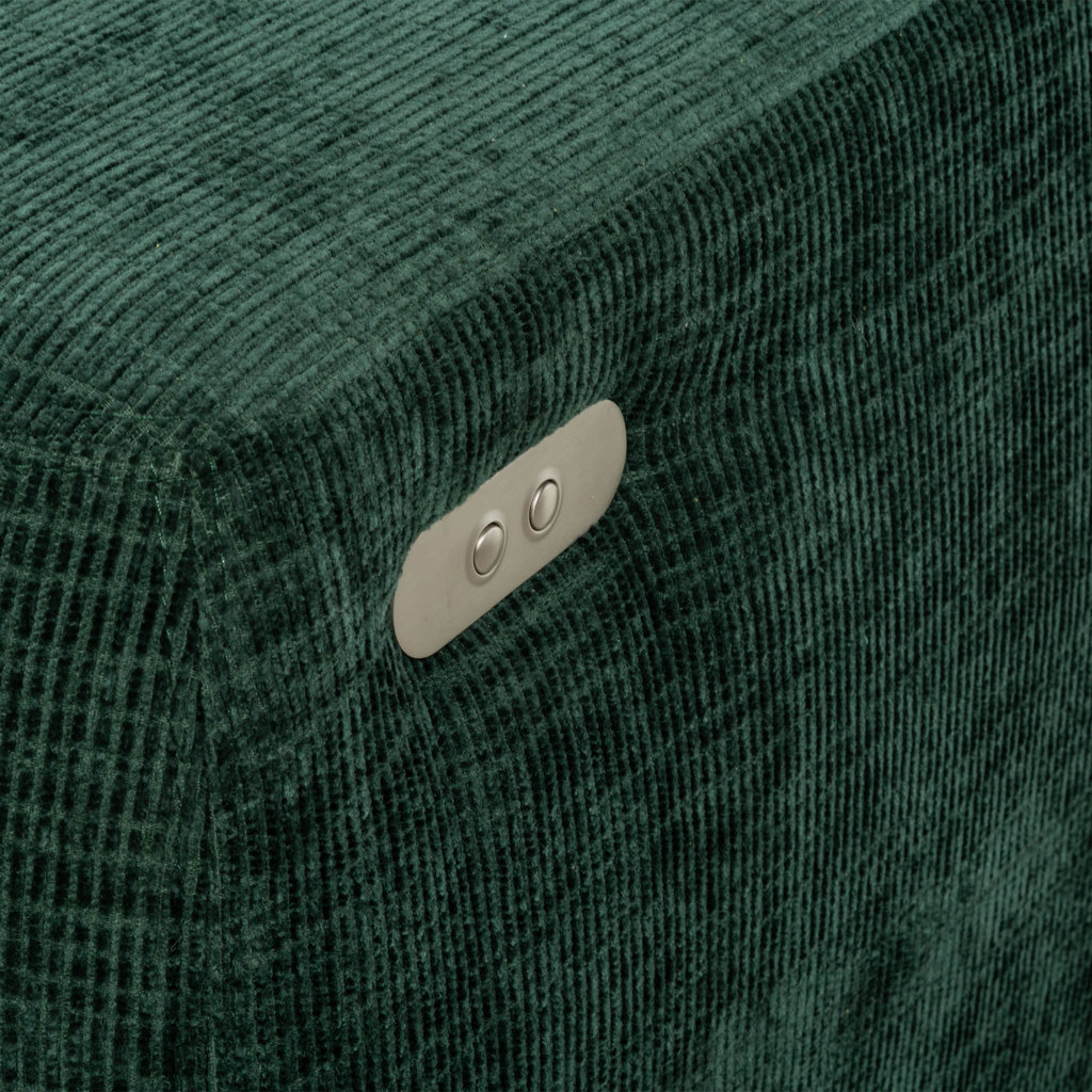 Rohová sedačka s elektrickým nastavením sedáku SAVINON S lahvově zelená lavá