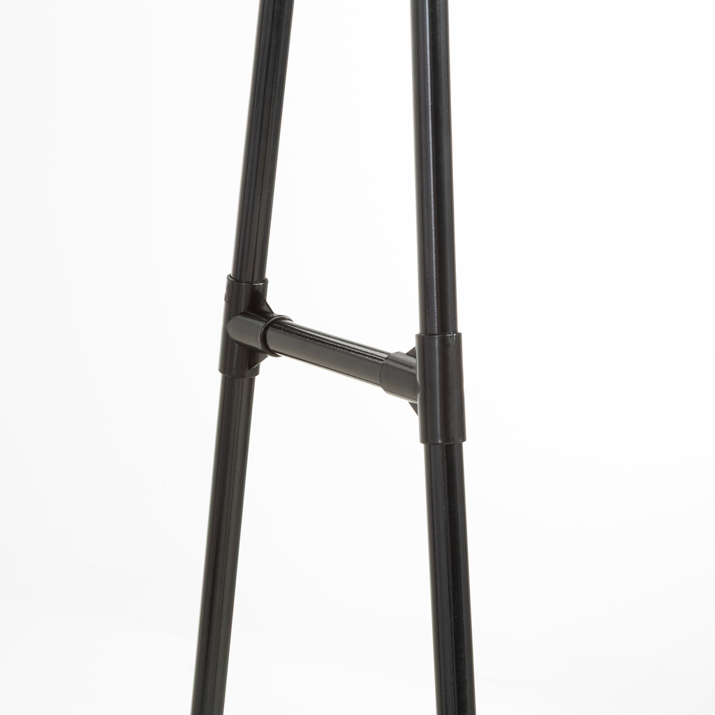 Věšákový stojan s policemi, černý, 84x48x156 cm
