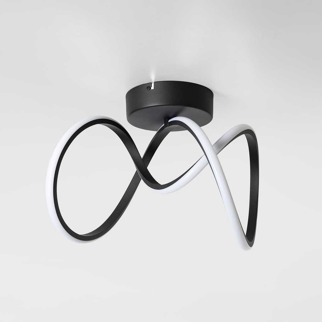 Černé LED stropní svítidlo stuha CLINT 41 cm