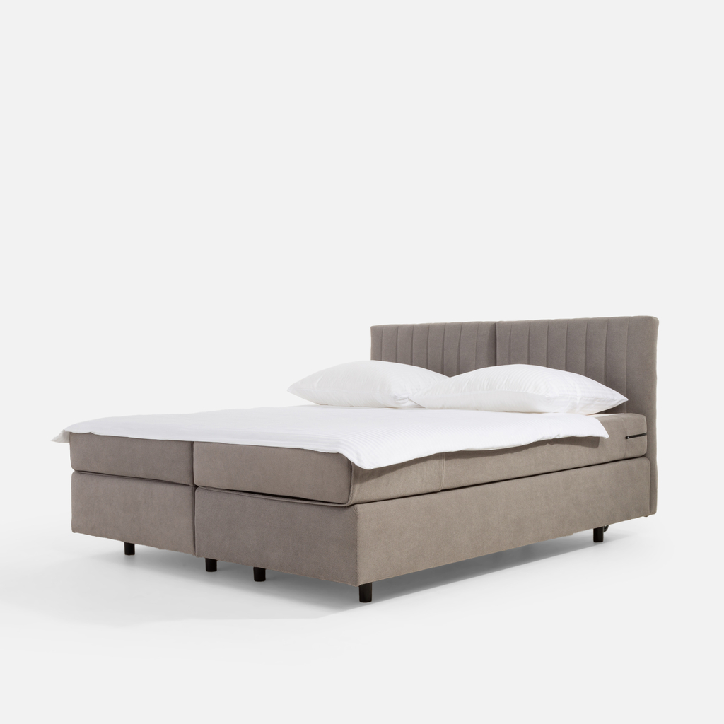 Šedá postel boxspring s matrací SILLA 90x200 cm