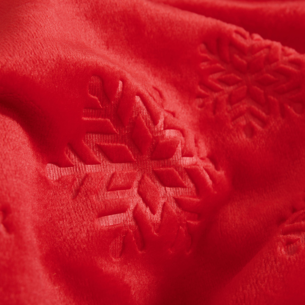 Červená deka se sněhovými vločkami MERCI 130x160