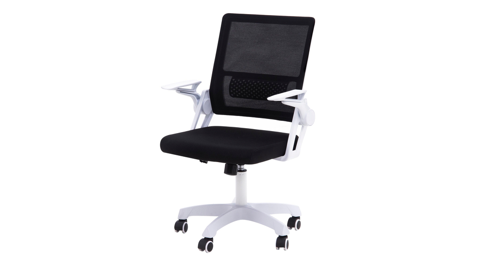 Černo-bílá kancelářská židle  se sklopnými područkami FROSTEA