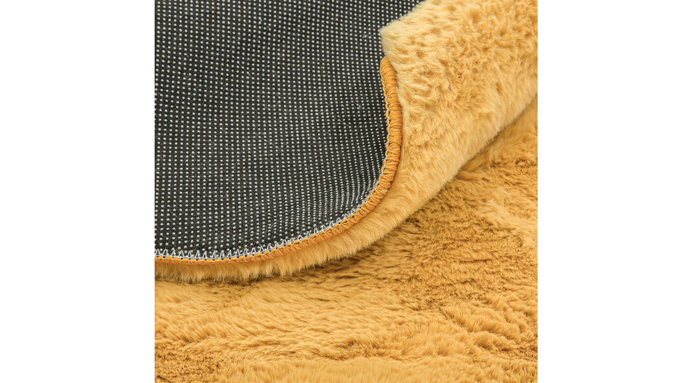 Medový kulatý koberec RABBII 90 cm