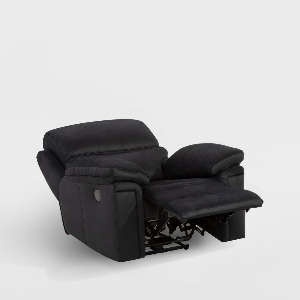 Černé relaxační křeslo s elektrickým polohováním DAKO