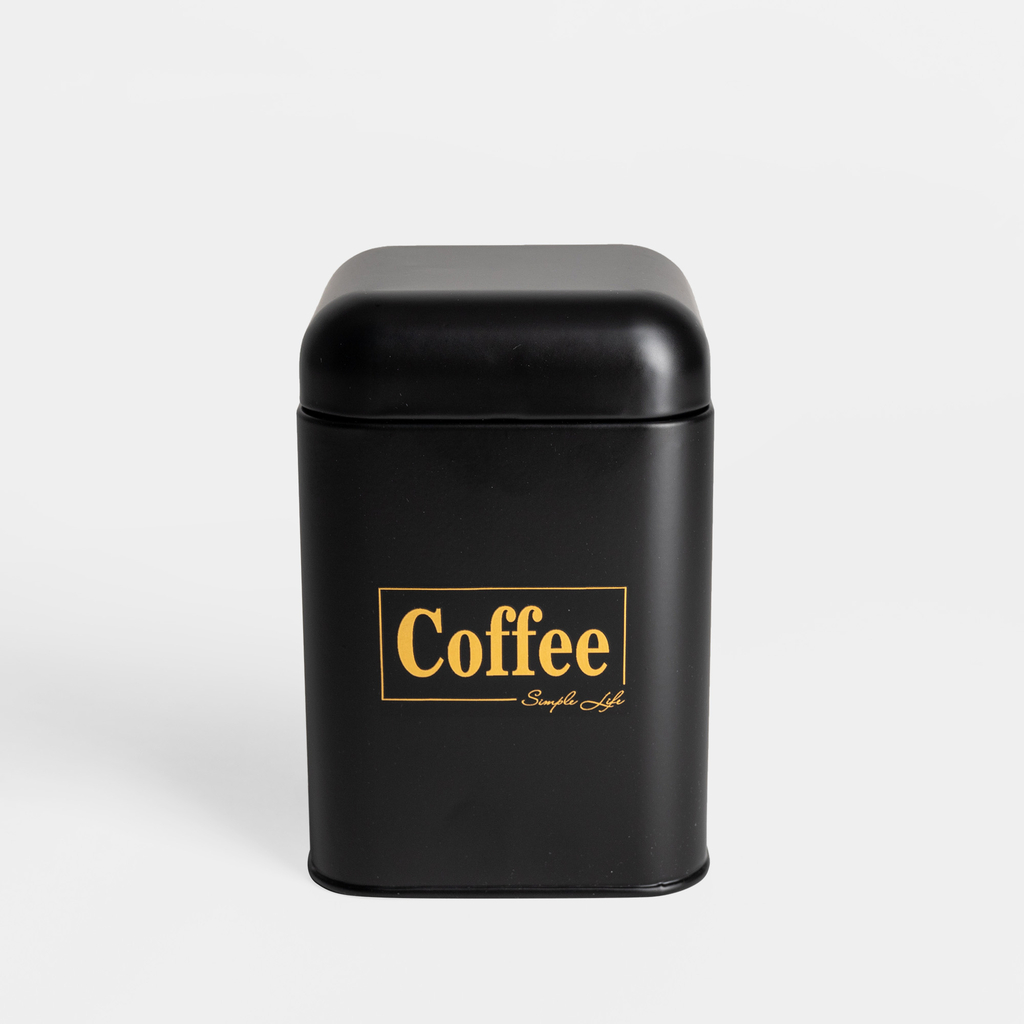 Plechová dóza do kuchyně černá COFFEE 19 cm